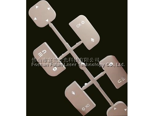 Spray coated plastic keys laser engraving transparent graphic characters